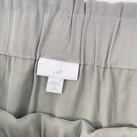 J. Jill Caraway Olive Green Belted Paperbag Skirt Womens Modest Size XLP Pockets - Picture 4 of 10